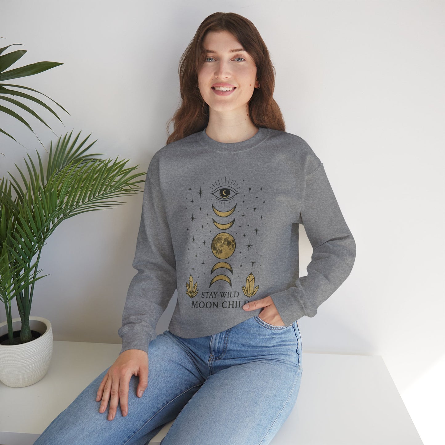 Moody Moon Child Sweatshirt | Celestial Design