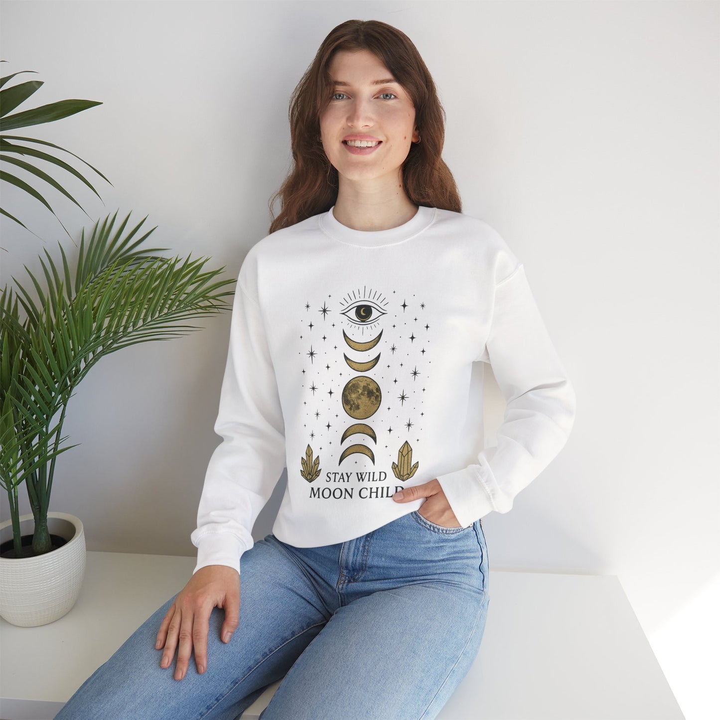 Moody Moon Child Sweatshirt | Celestial Design
