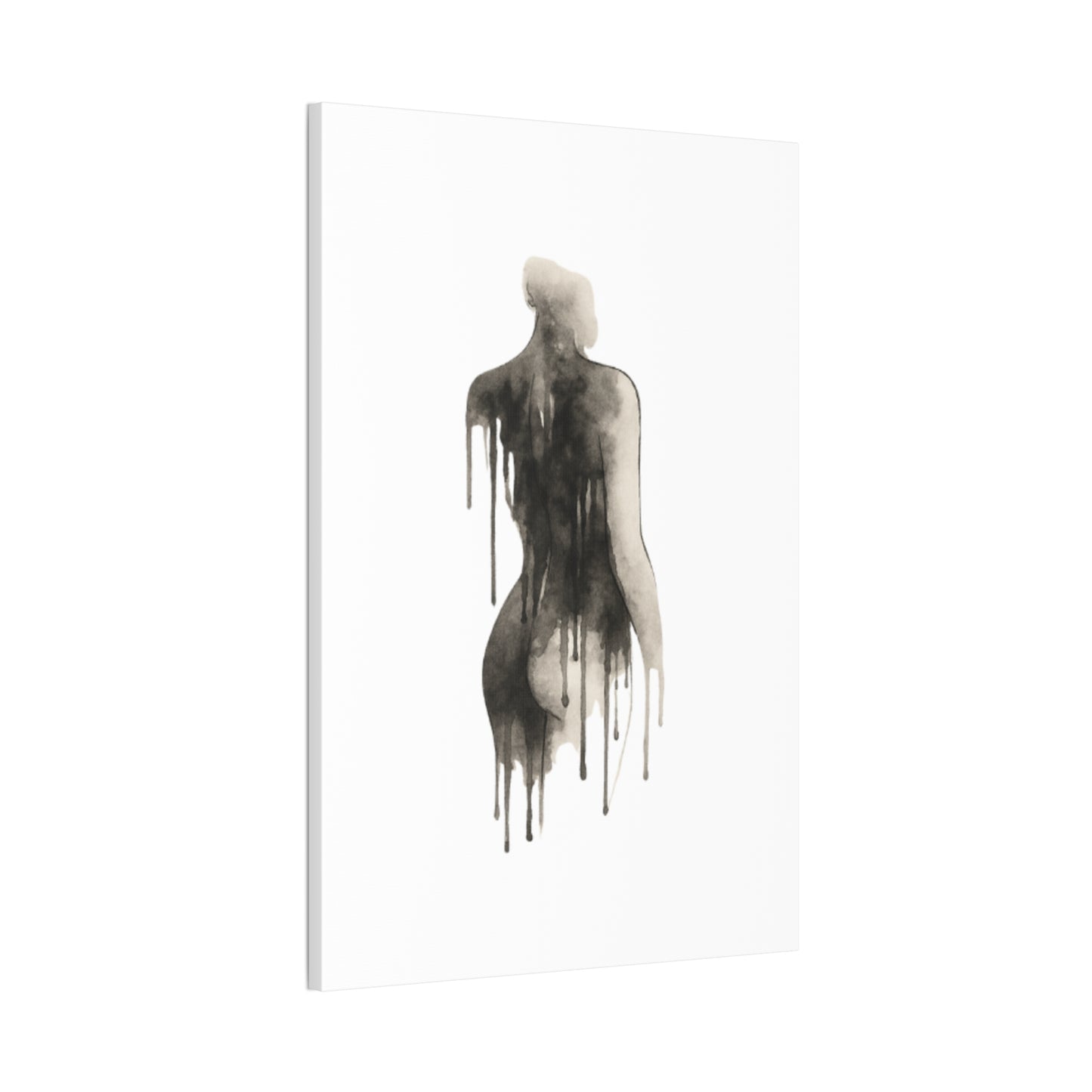 Abstract Divine Feminine Canvas Art Print - Elegant Dripped Figure Design