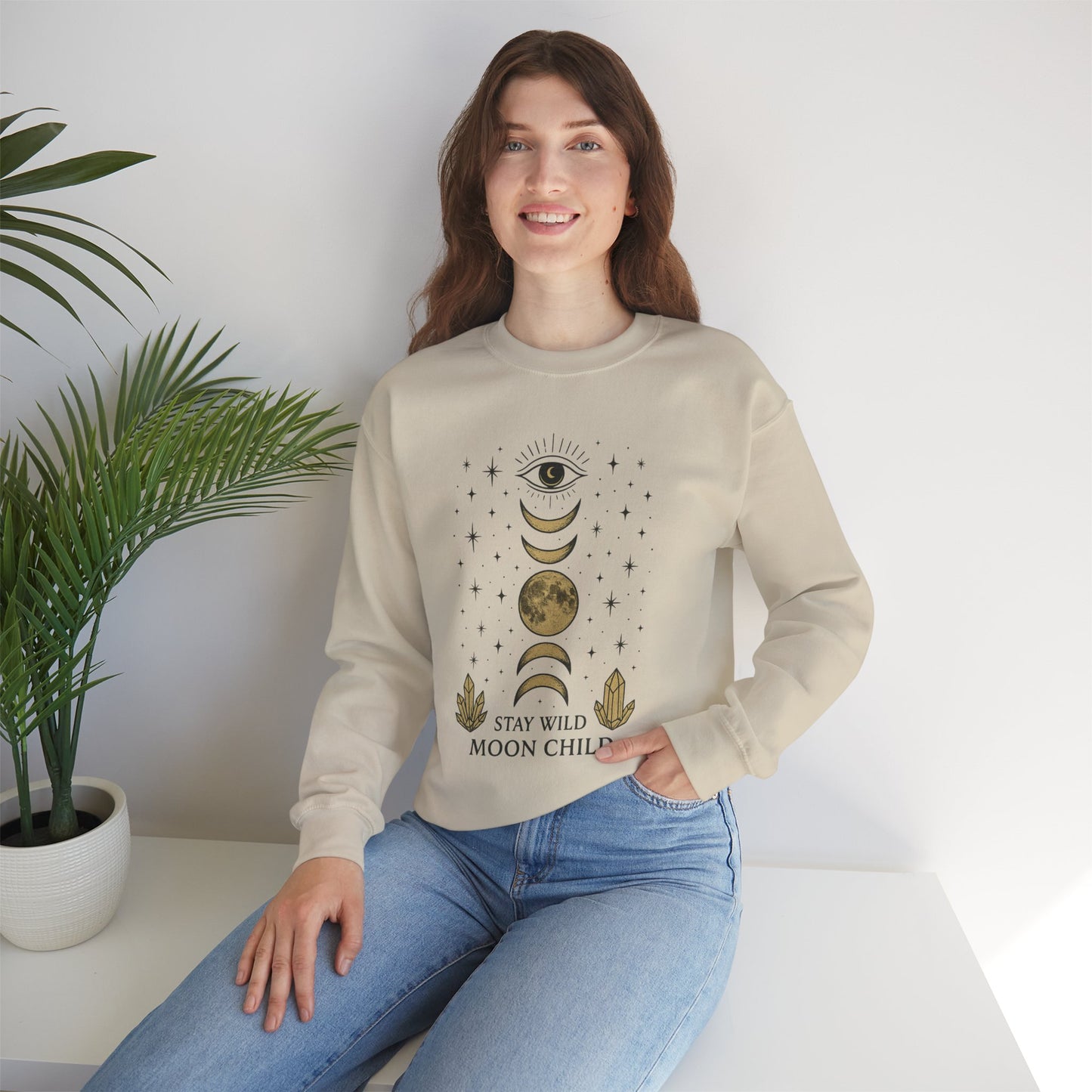 Moody Moon Child Sweatshirt | Celestial Design