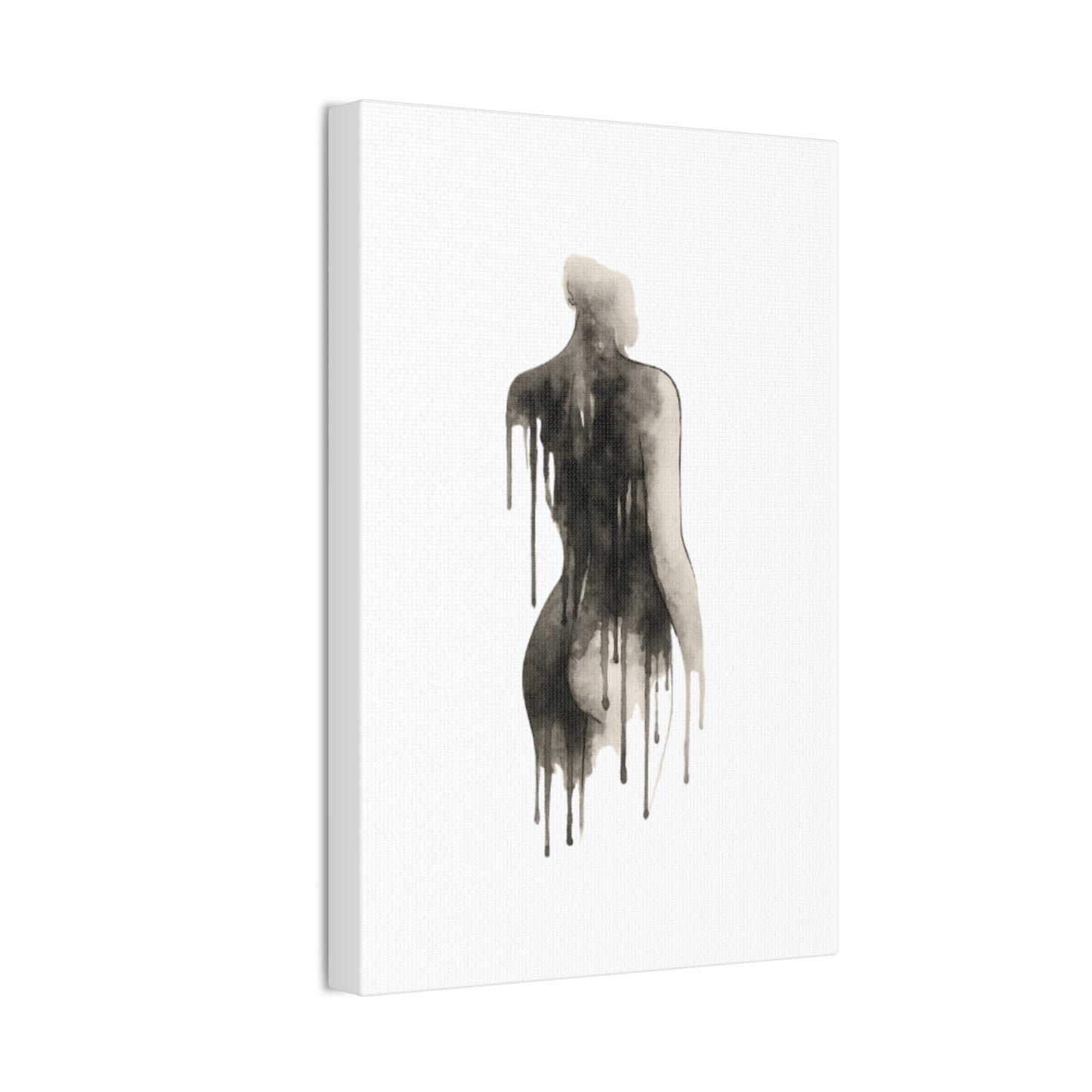 Abstract Divine Feminine Canvas Art Print - Elegant Dripped Figure Design