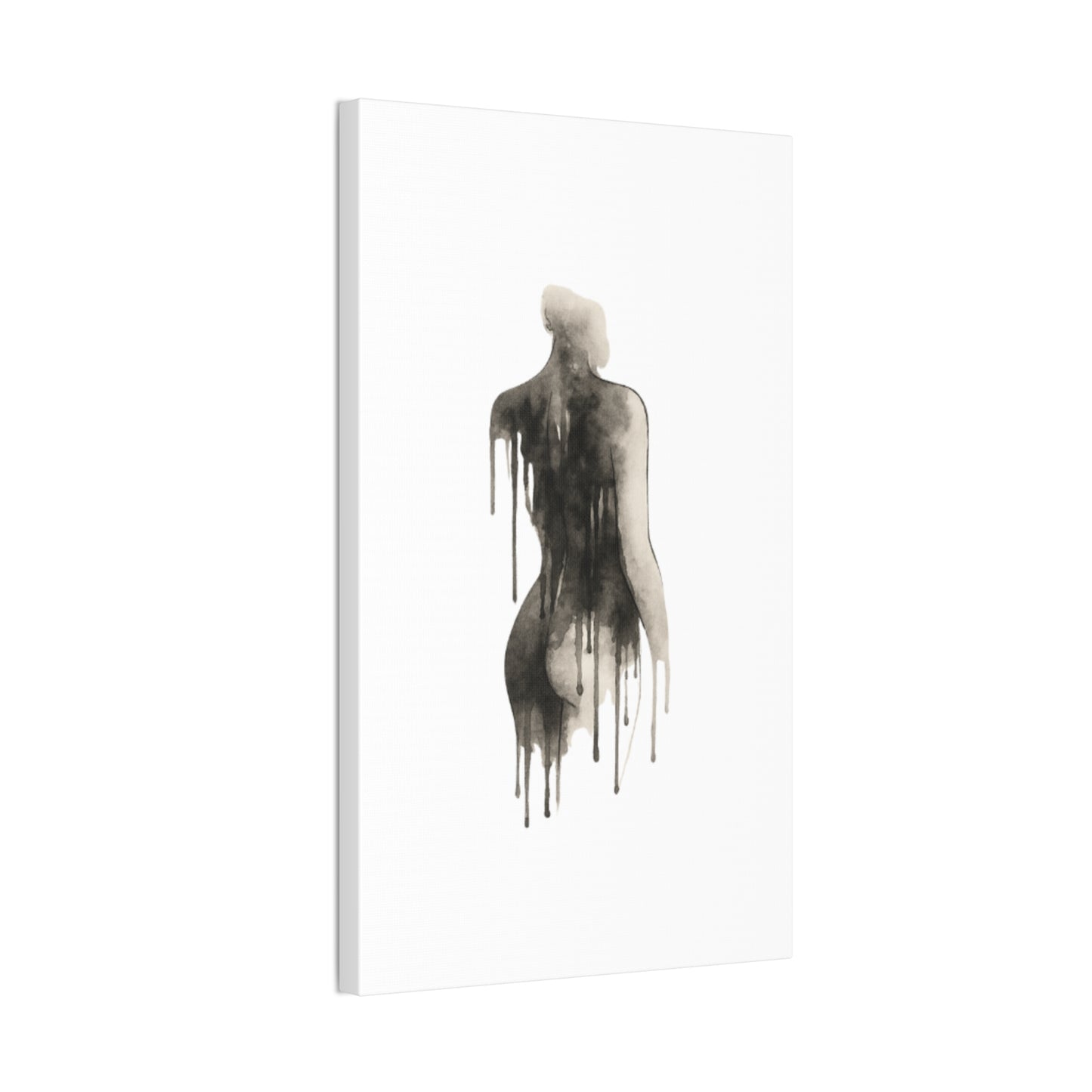 Abstract Divine Feminine Canvas Art Print - Elegant Dripped Figure Design