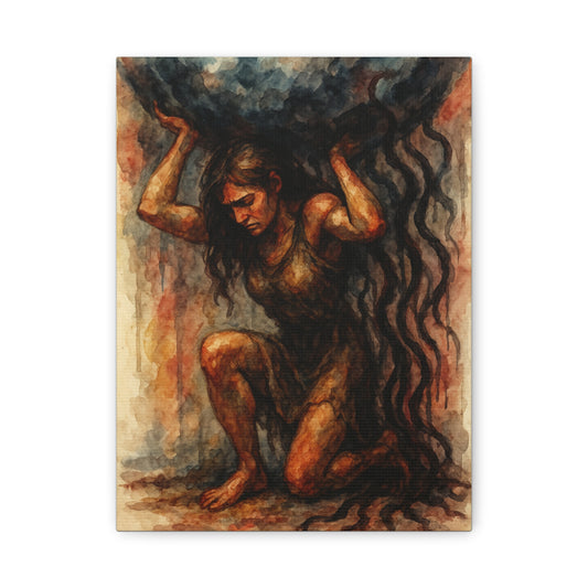 Canvas Print "Atlas Within Her" Female Empowerment, Strength, Solidarity, Strong Woman