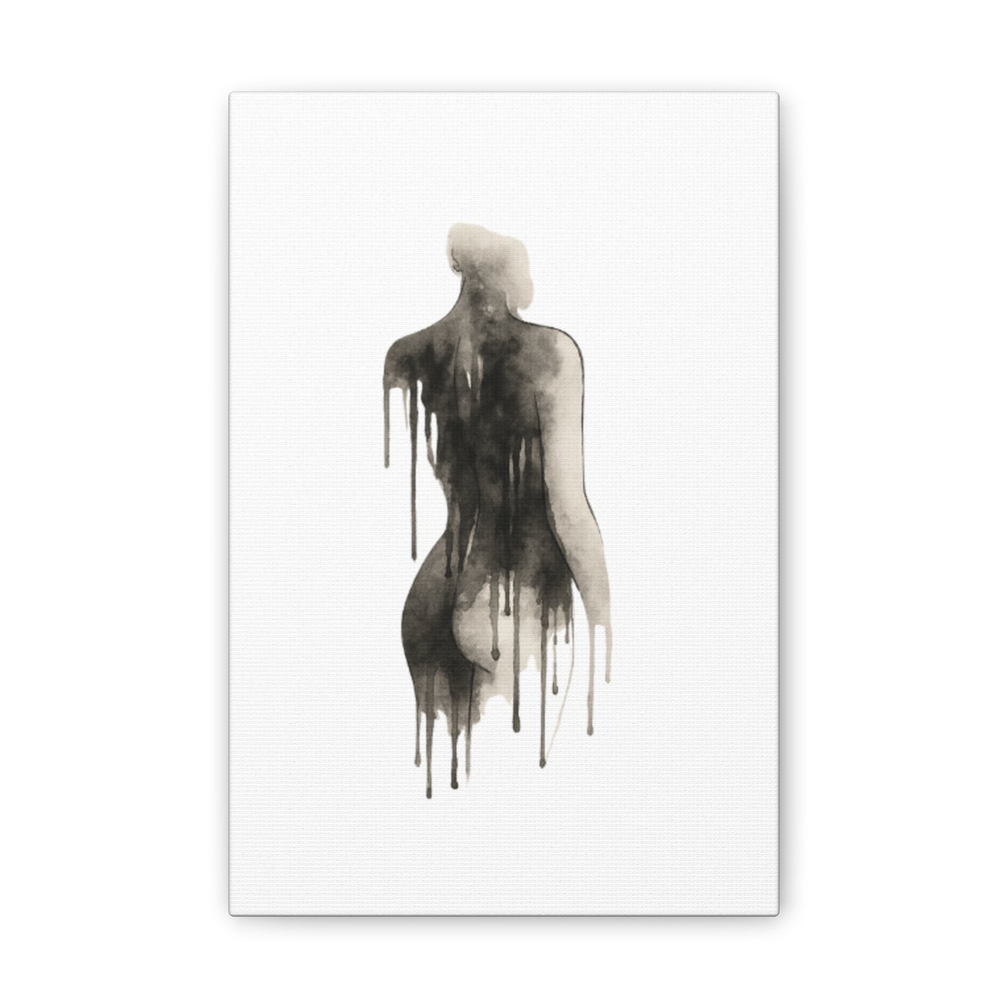 Abstract Divine Feminine Canvas Art Print - Elegant Dripped Figure Design