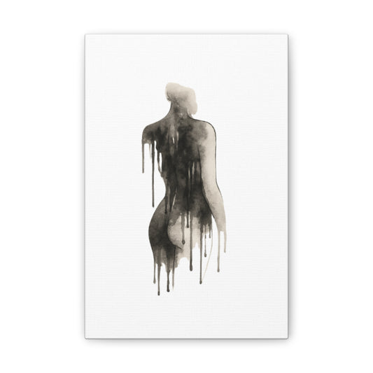 Abstract Divine Feminine Canvas Art Print - Elegant Dripped Figure Design