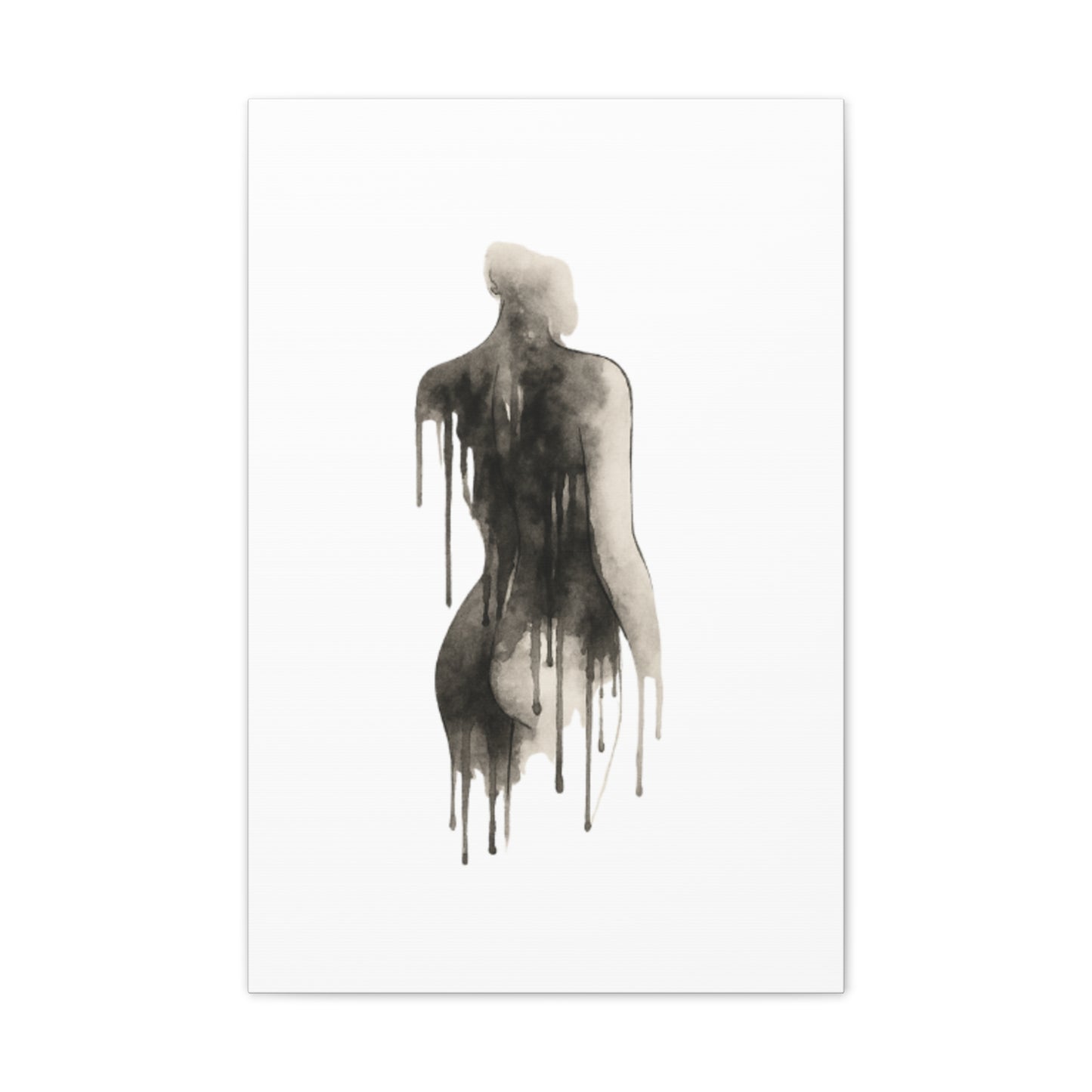 Abstract Divine Feminine Canvas Art Print - Elegant Dripped Figure Design