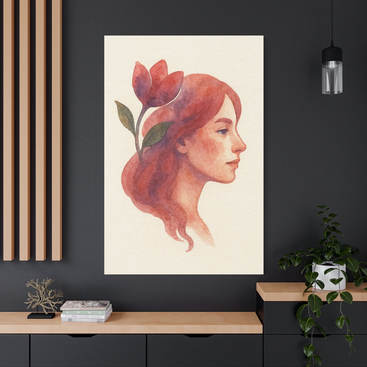 Artistic Floral Canvas Wall Art, Home Decor, Gift for Her, Mother's Day Gift, Bohemian Style, Living Room Decoration