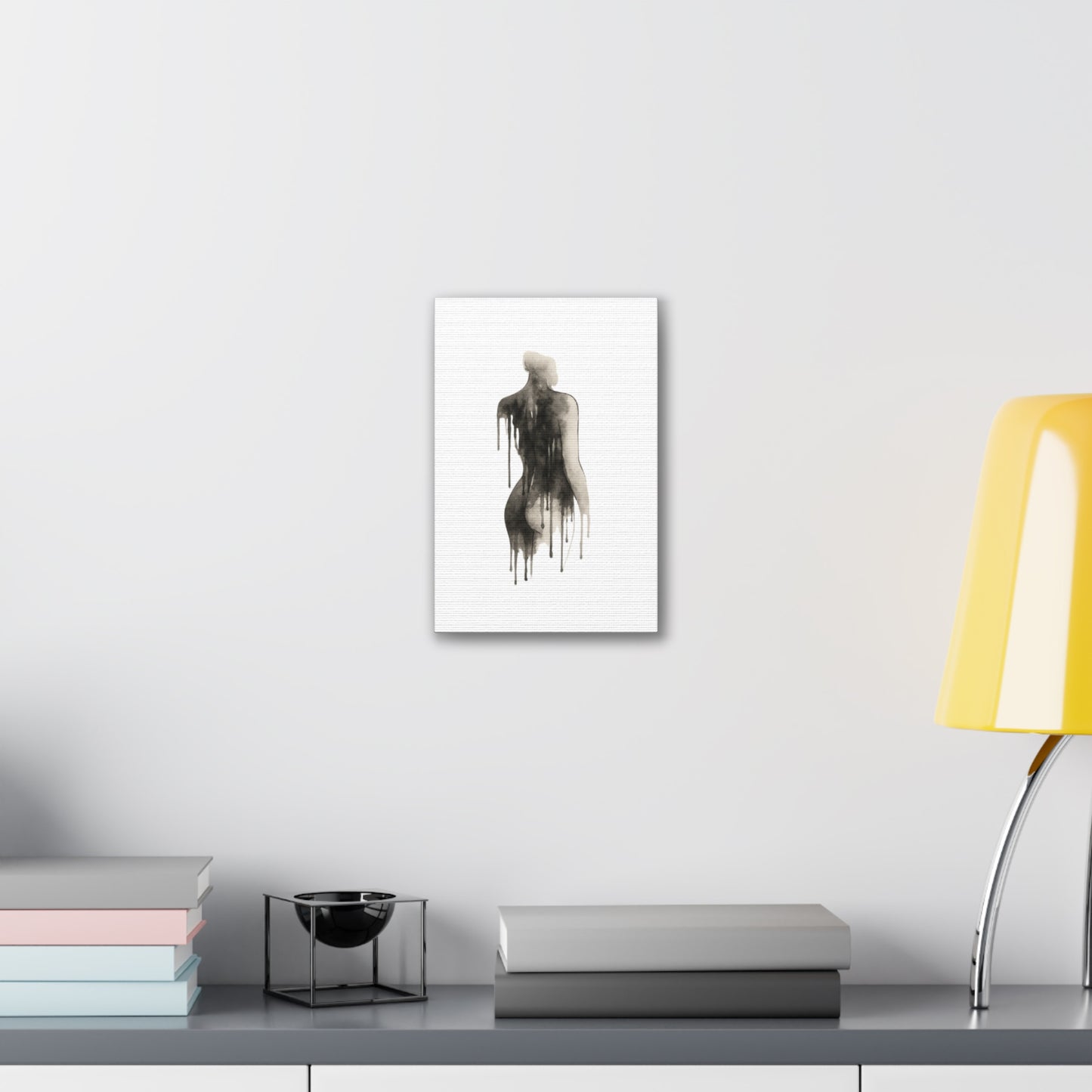 Abstract Divine Feminine Canvas Art Print - Elegant Dripped Figure Design