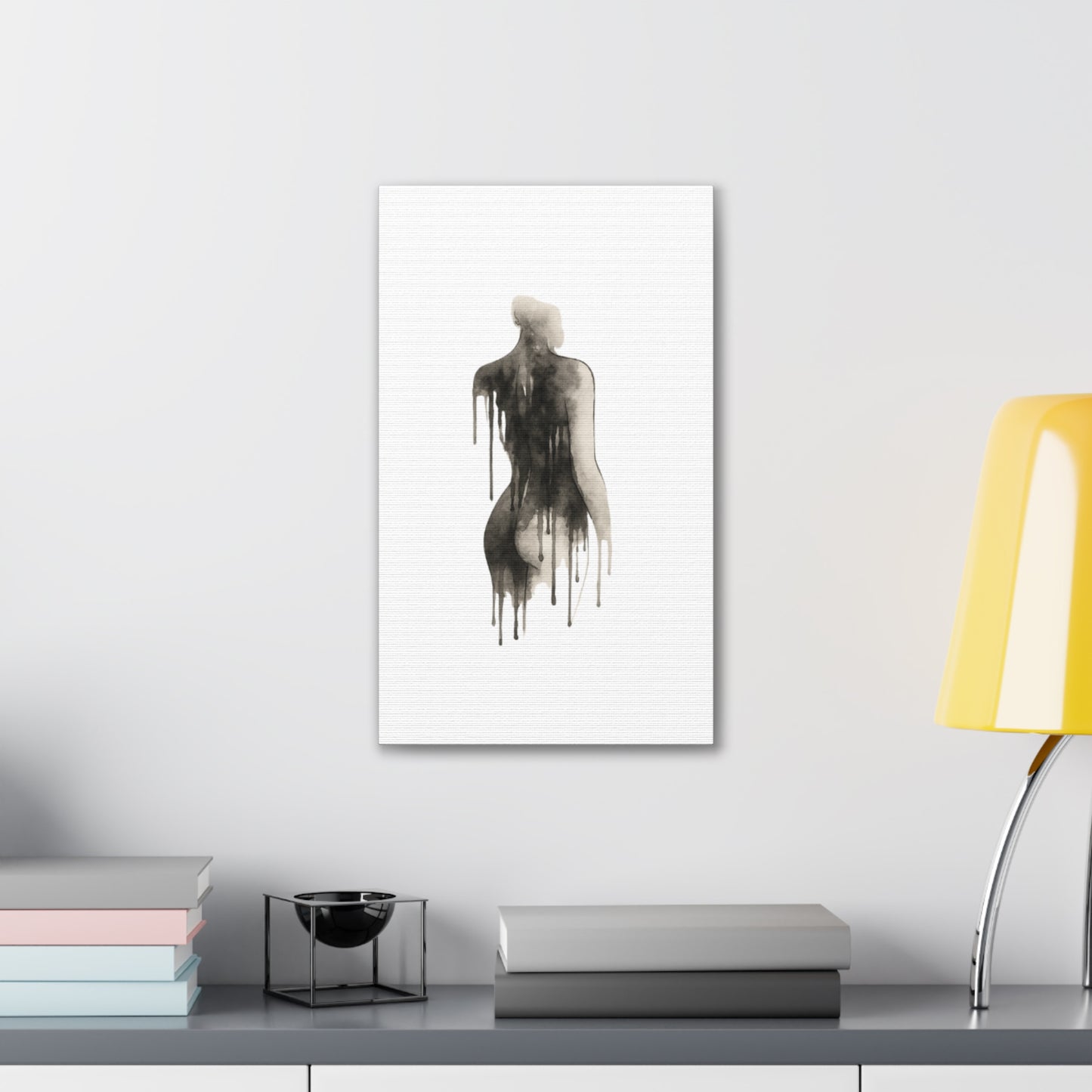 Abstract Divine Feminine Canvas Art Print - Elegant Dripped Figure Design