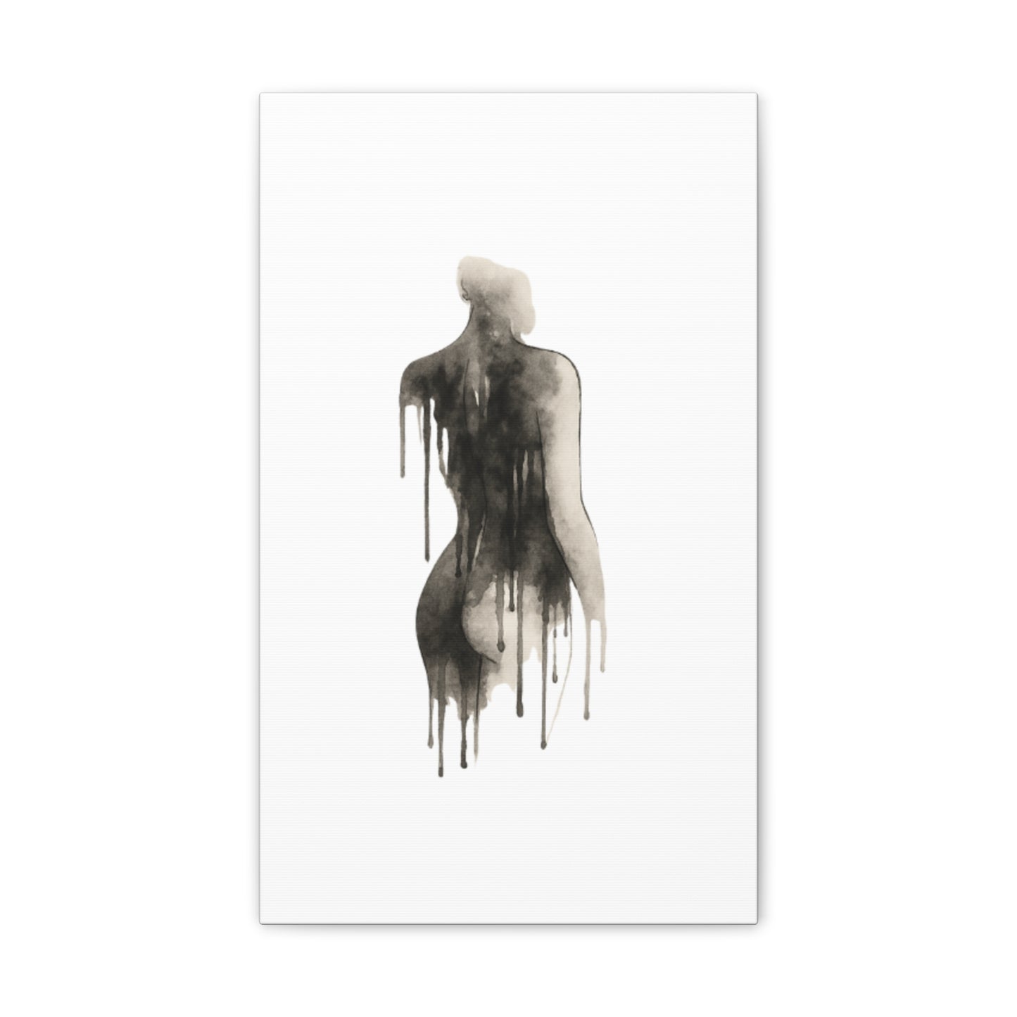 Abstract Divine Feminine Canvas Art Print - Elegant Dripped Figure Design