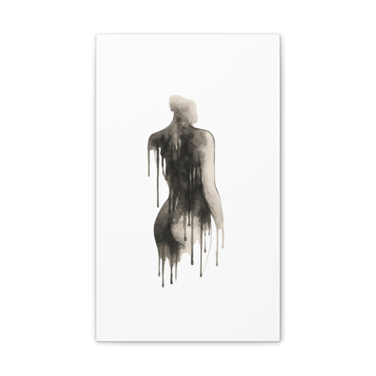Abstract Divine Feminine Canvas Art Print - Elegant Dripped Figure Design